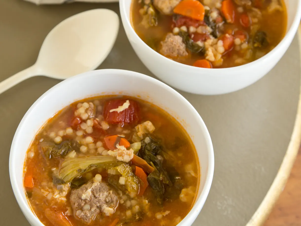 Chunky Italian Wedding Soup with Pasta