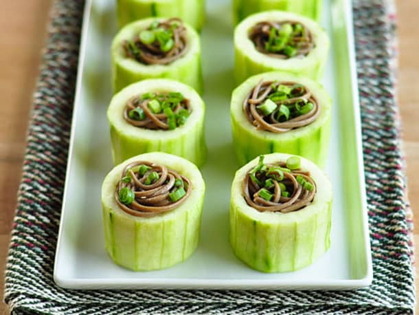 Appetizer Recipe: Chilled Soba in Cucumber Cups