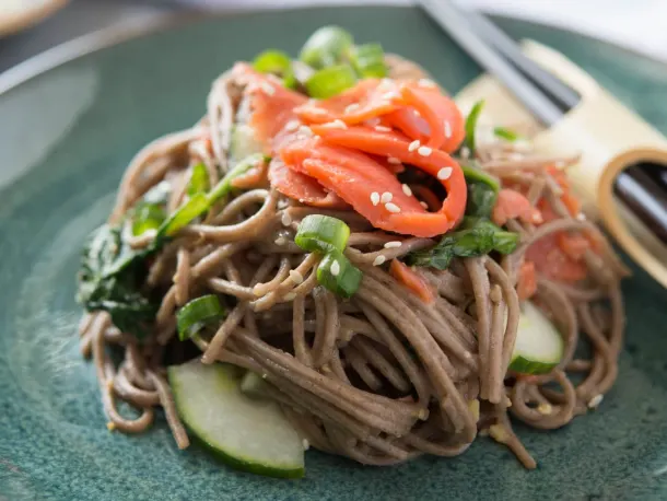 Smoked Salmon Soba Noodle Salad