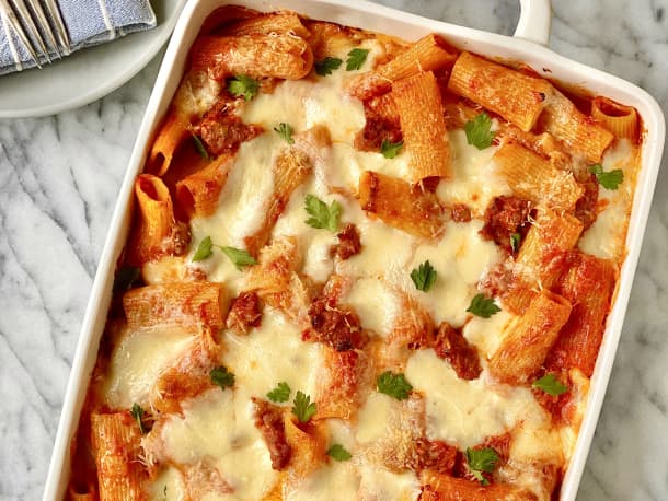 Cheesy Pasta al Forno with Italian Sausage