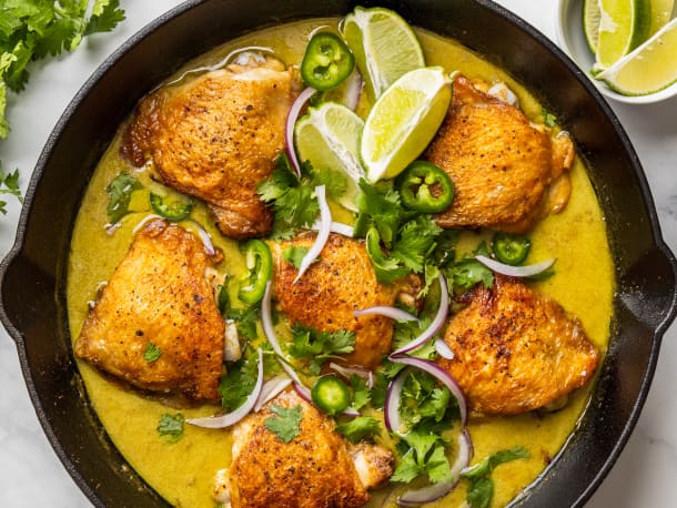 One-Pan Coconut Milk-Braised Chicken