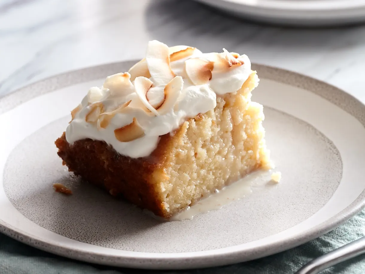 Tipsy Coconut Tres Leches Cake