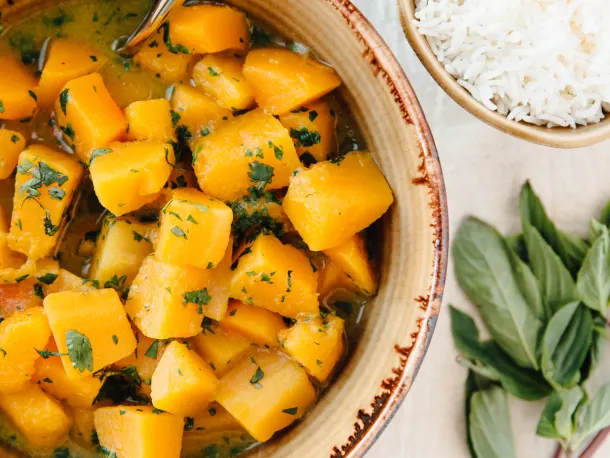 Butternut Squash in Fresh Green Curry
