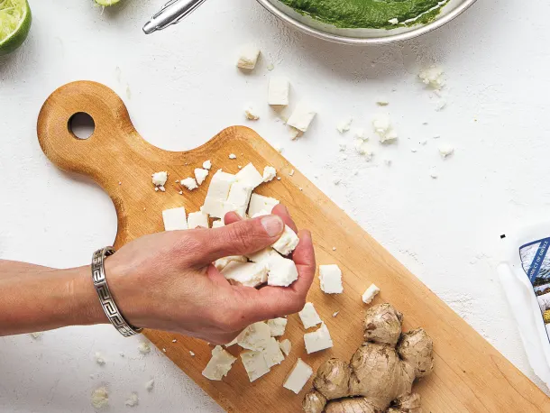 Spinach and Feta Cooked Like Saag Paneer