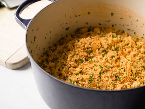 One-Pot Smoked Almond and Herb Couscous