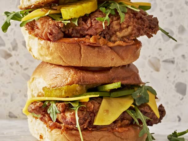 Spicy Labneh Fried Chicken Sandwich