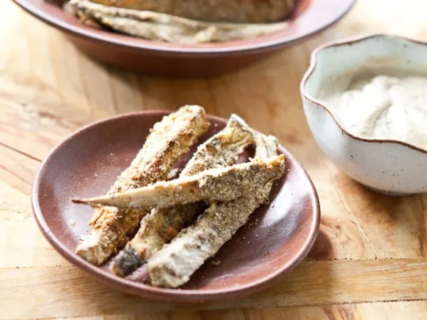 Baked Za’atar Eggplant Fries with Lemon Tahini Dip