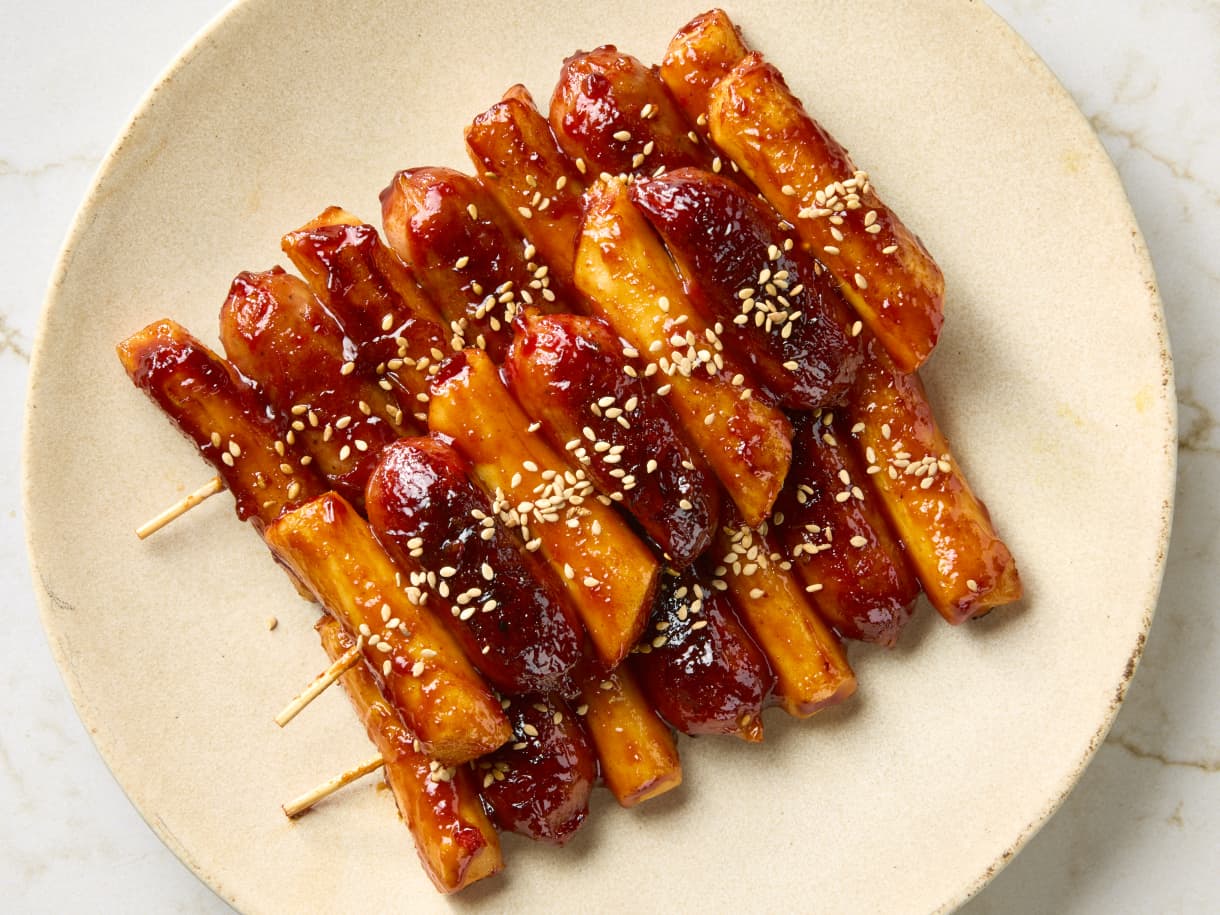 Korean Rice Cake and Sausage Skewer (So-Tteok So-Tteok)