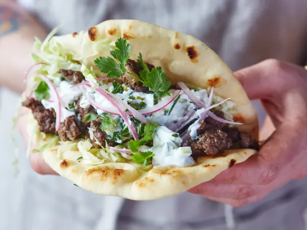 Naan Wraps with Homemade Cucumber Raita