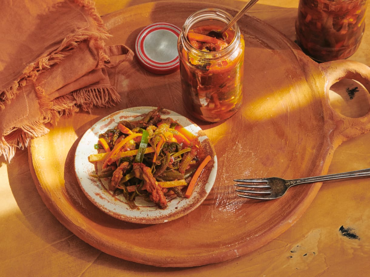 Squash-Vine Kimchi