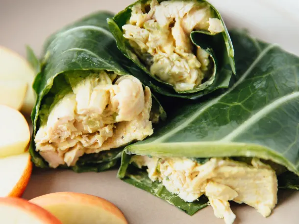 Collard Green Chicken Salad Wraps