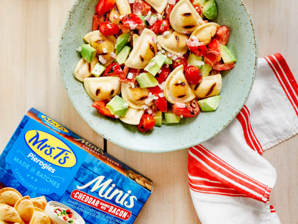 2 Simple Summer Salads That Start with Grilled Mini Pierogies