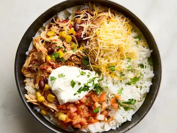 Slow Cooker Chicken Burrito Bowls