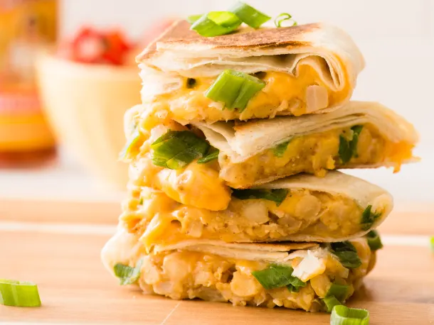 Chickpea and Cheddar Quesadillas