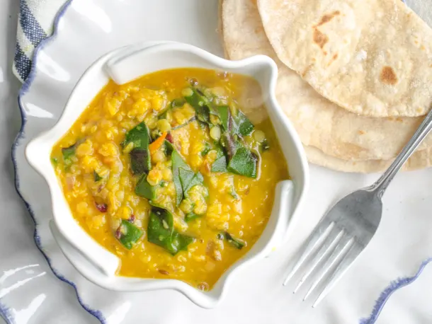 Indian Lentil Dal with Hearty Greens