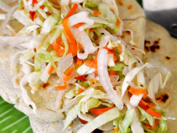 Salvadoran Pupusas con Curtido (Masa Cakes with Cabbage Slaw)