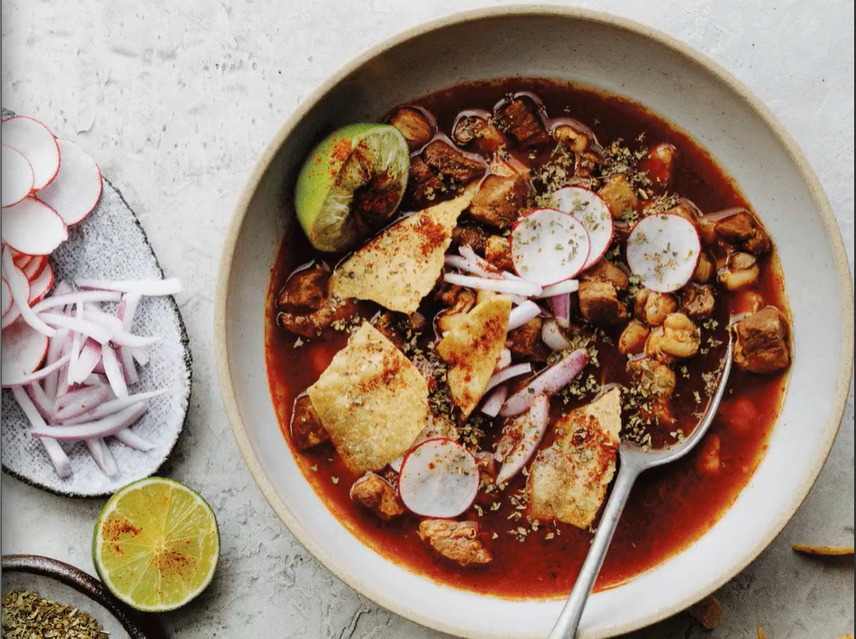 Mexican Red Pork Soup with Hominy (Pozole Rojo)