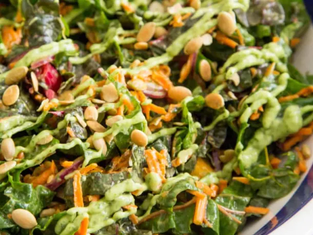 Swiss Chard Slaw with Creamy Avocado Dressing