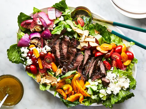 Chopped Greek Salad with Grilled Steak Is the Best Thing to Happen to Your Summer BBQ