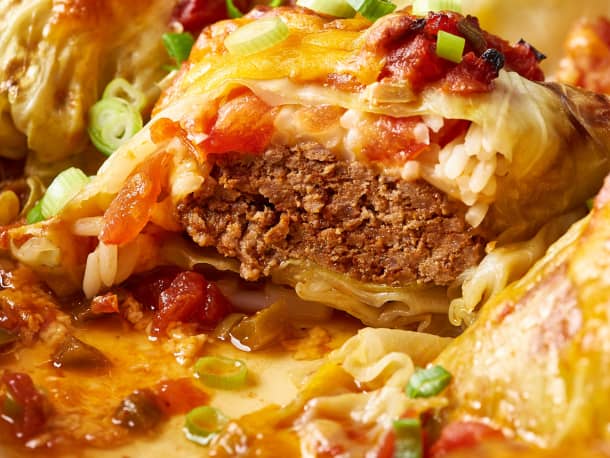 Burrito-Stuffed Cabbage Roll