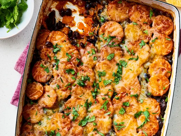 5-Ingredient Sweet Potato Enchilada Casserole