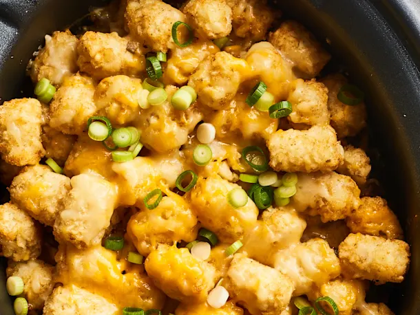 Cheesy Taco Crock Tots
