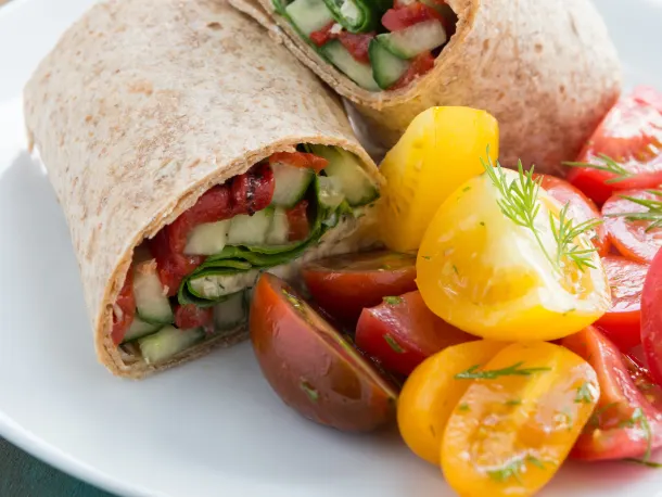 Mediterranean Chickpea and Feta Wraps
