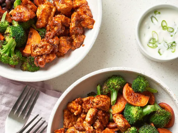 BBQ Tofu Salad Bowls