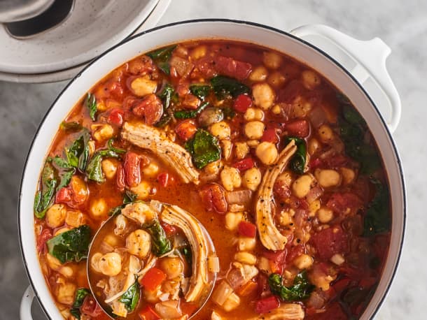 Mediterranean Chickpea and Chicken Soup