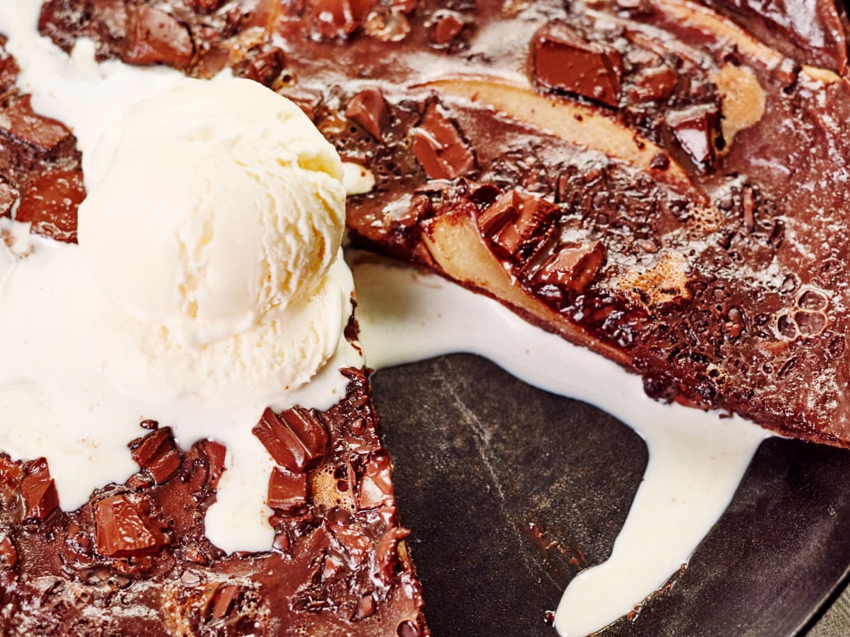 French Chocolate and Pear Clafoutis