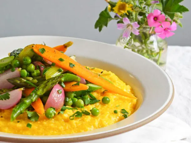 Dinner Party Recipe: Polenta with Spring Vegetable Ragout