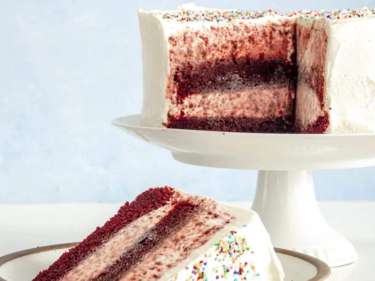 Red Velvet Ice Cream Cake