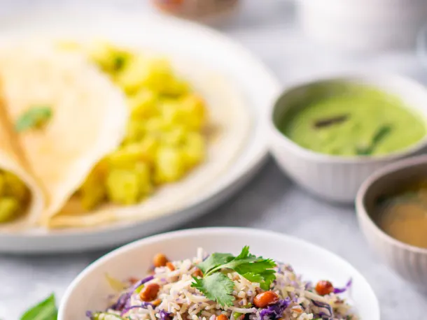 This Vibrant South Indian Rice Dish Is Packed with Cabbage, Peanuts, and Lime