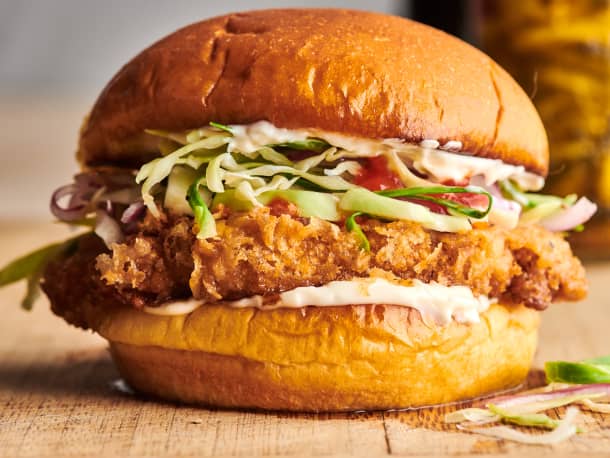 Spicy Chicken-Fried Cauliflower Sandwich