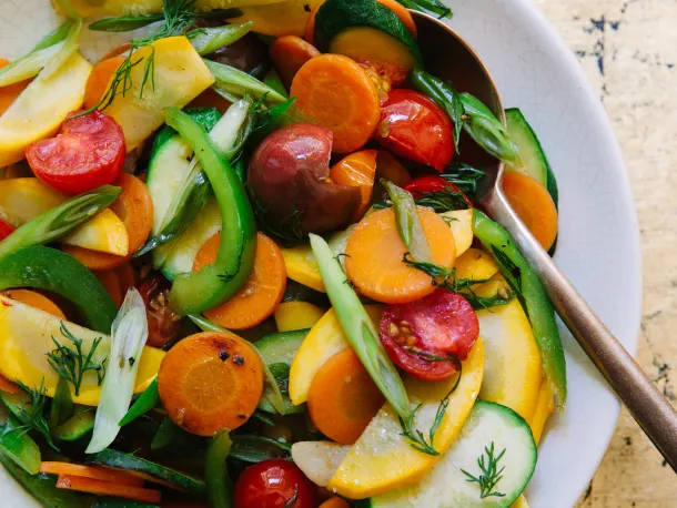 Farmers Market Vegetable Stir-Fry with Lemon and Dill
