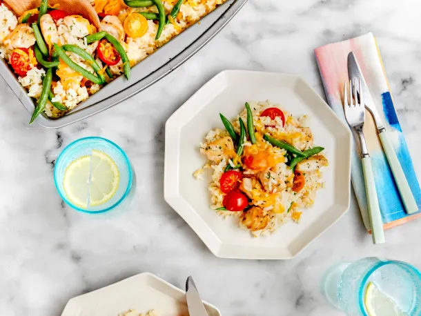 Sheet Pan Chicken and Rice Casserole