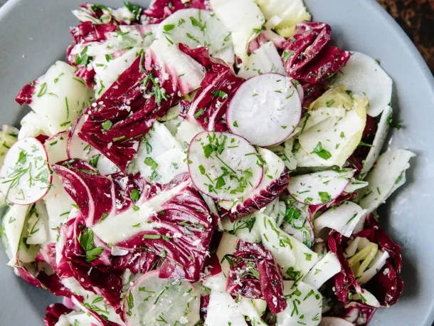 Bar Tartine’s Chicory Salad with Anchovy Dressing