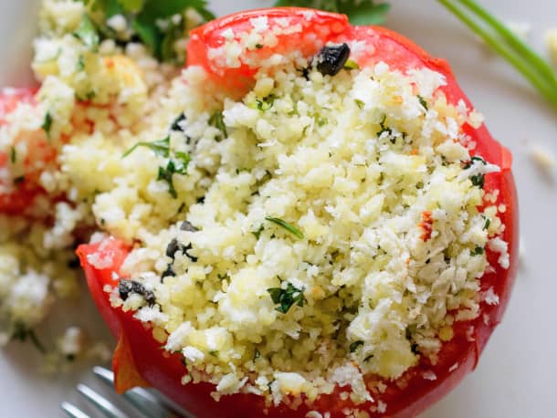 Couscous & Goat Cheese Stuffed Tomatoes