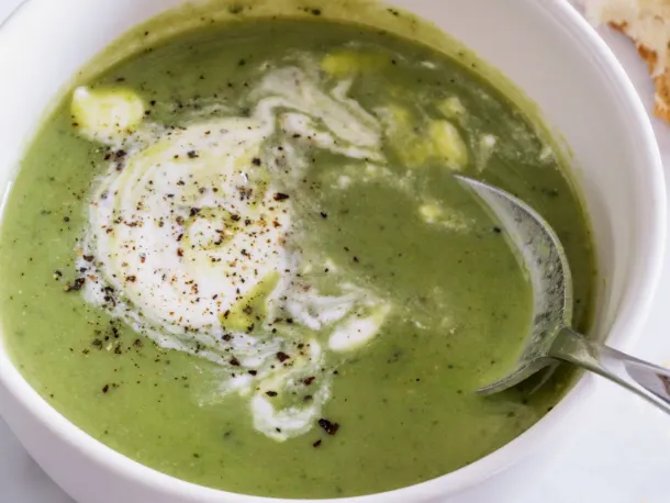 Roasted Spring Pea Soup