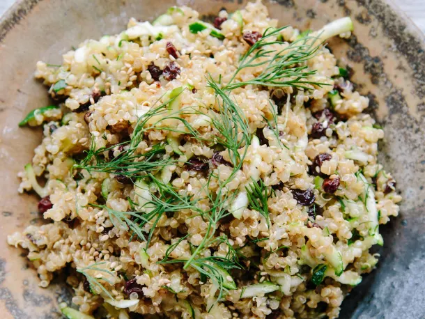 Lemon Quinoa with Currants, Dill, and Zucchini