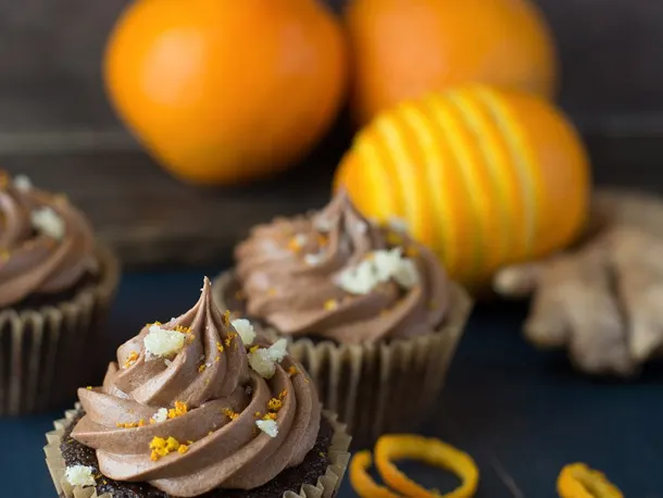 Vegan Recipe: Chocolate Cupcakes with Orange & Ginger