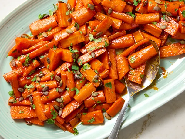 5-Ingredient Harissa-Honey Glazed Carrots