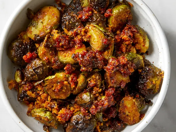 Chili Crisp Brussels Sprouts