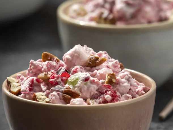 Creamy Cranberry Salad with Fruit and Nuts