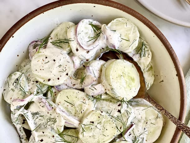 Creamy Cucumber Salad with Dill