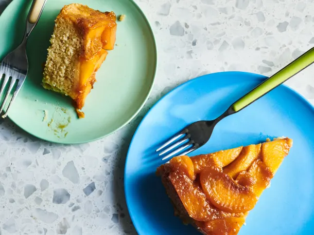 Light & Fluffy Peach Upside-Down Cake
