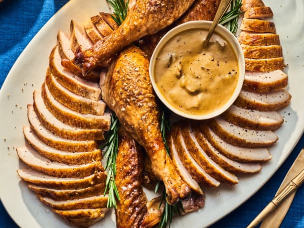 Yasmin Fahr’s Miso-Butter Spatchcocked Turkey with Mushroom Gravy