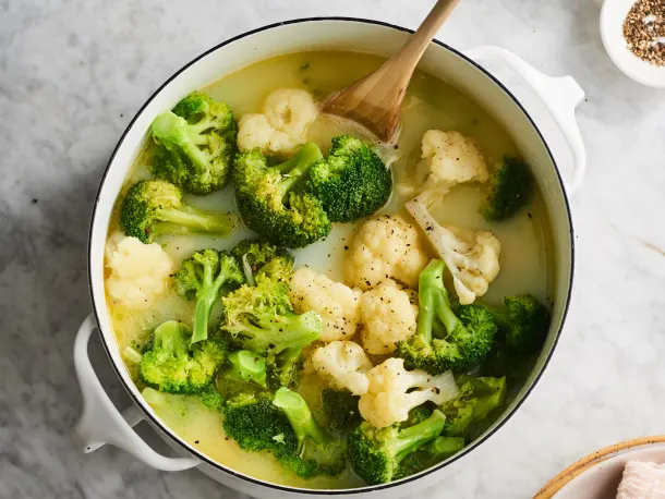 Garlicky Butter Bath Broccoli and Cauliflower