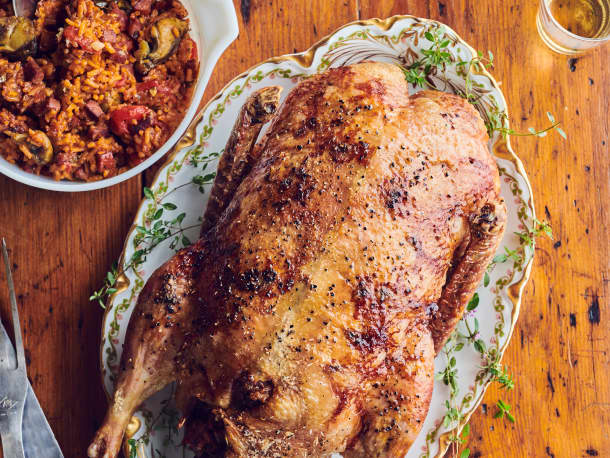 Edna Lewis and Scott Peacock’s Roast Duckling Stuffed with Oysters and Red Rice