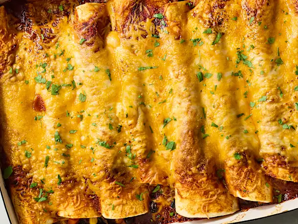 Black Bean Sweet Potato Enchiladas